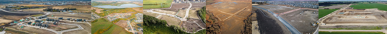 multiple aerial photos of communities