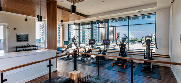 Gym area with workout bikes